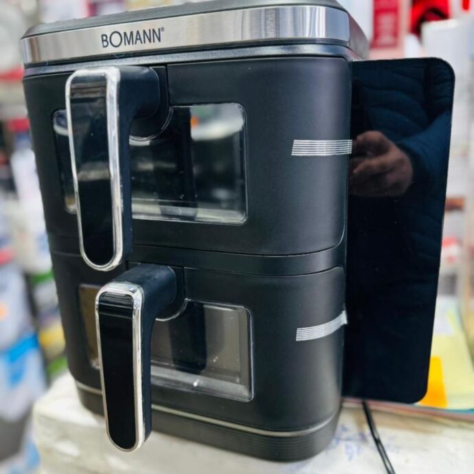 ⁦مقلاة كهربائية مزدوجة من كيتشن لاب بحجم11لتر . 5.5 لتر +5.5 لترBOMANN GERMANY FRITEUSE SANS HUILE DOUBLE TIRROIRS DUALZONE 11L 2800W⁩ - الصورة ⁦17⁩