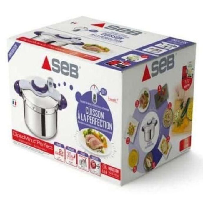 ⁦طنجرة ضغط ساب بارفاكت Seb Cocotte Minute-Clipso Minute Perfect - 9L - Silver/Bleu⁩ - الصورة ⁦3⁩