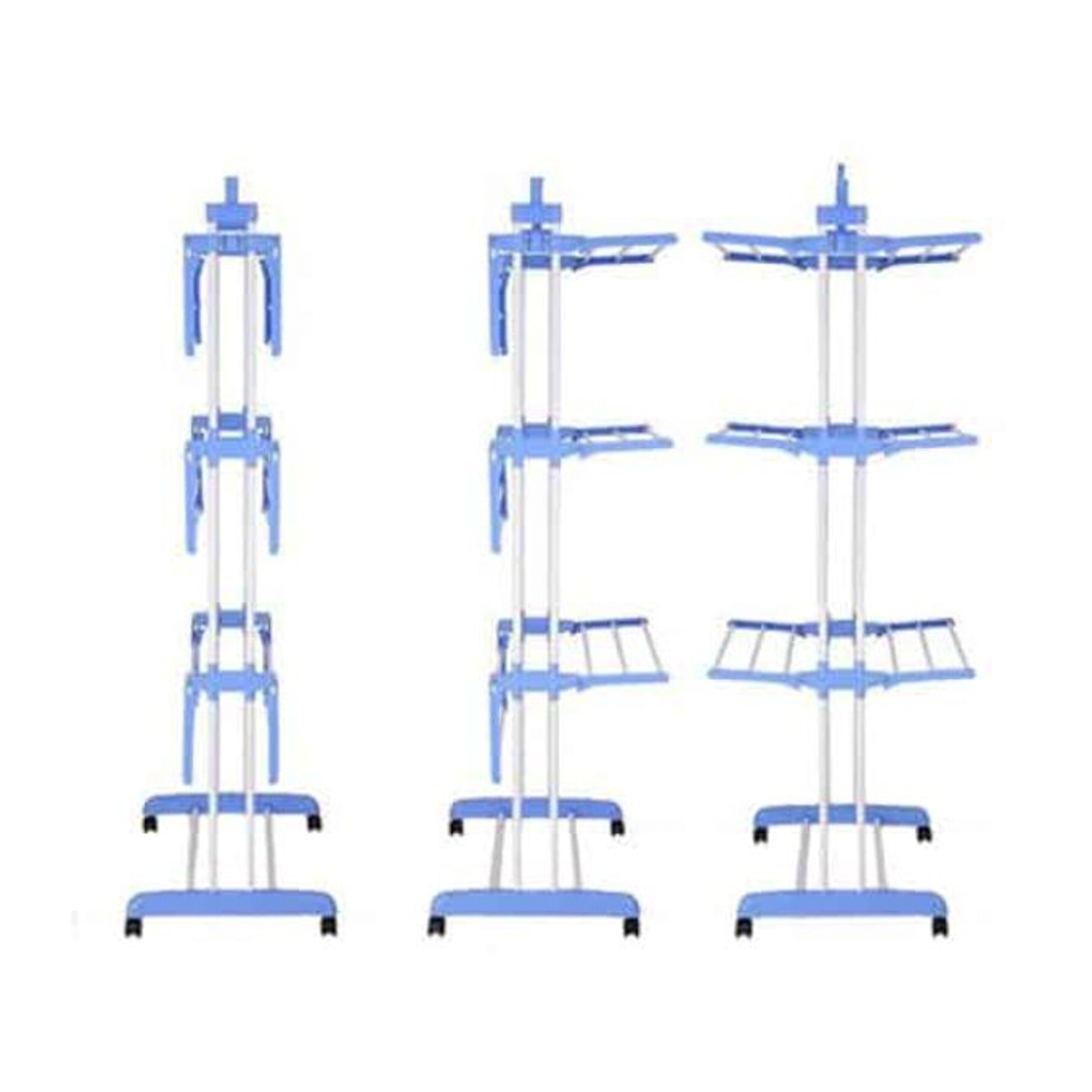 مجفف الملابس ثلاث طبقات من الملابس Séche linge vertical 3 étage en métal et plastique - الصورة 9